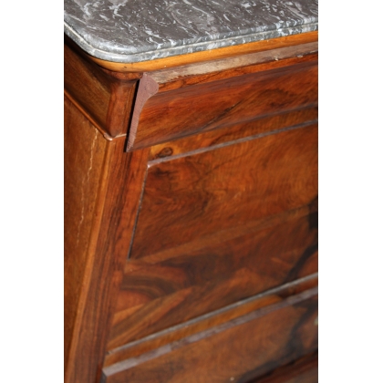 Commode Louis-Philippe, 4 tiroirs, dessus marbre