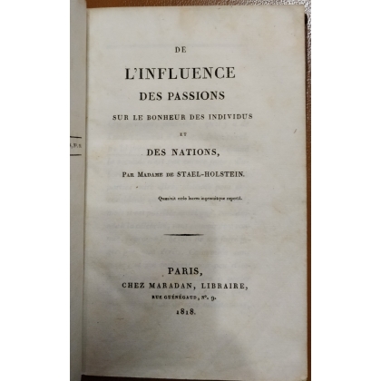 Livres "Influence des passions"