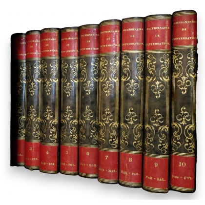 Livres \"Dictionnaire de Conversation\", 10 Tomes
