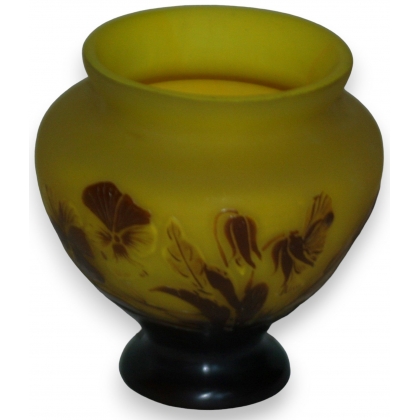 Vase Gallé, jaune-brun
