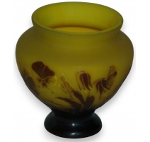 Vase Gallé, jaune-brun