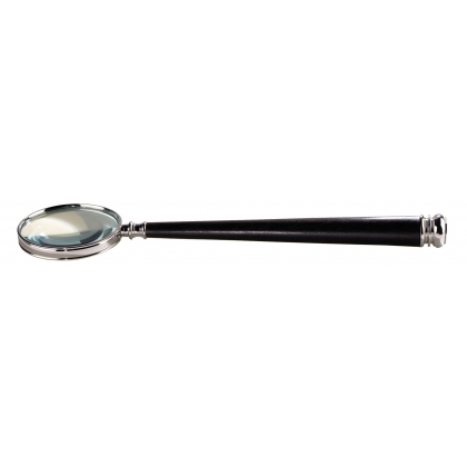 Loupe en nickel, manche en bois