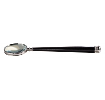 Loupe en nickel, manche en bois