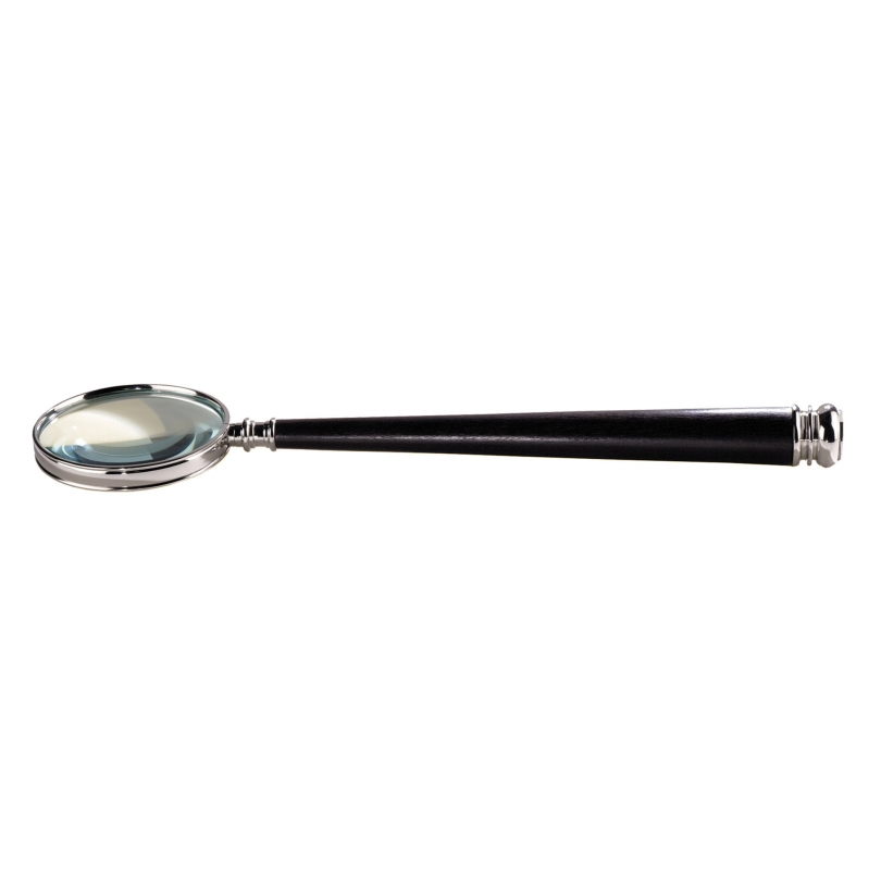 Loupe en nickel, manche en bois