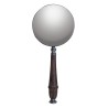 Magnifying glass with a wooden handle and silver-plated brass