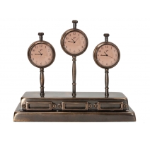 Pendule de bureau "Trois fuseaux horaires"