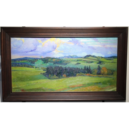 Tableau \"Paysage du Jura\" signé L\'ÉPLATTENIER