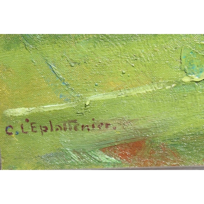 Tableau \"Paysage du Jura\" signé L\'ÉPLATTENIER