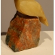 Toucan en calcite jaune et socle orange
