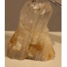 Perroquet en calcite verte et socle blanc