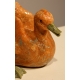 Canard en calcite orange et verte