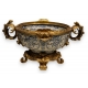 Coupe en porcelaine bleu-blanc avec anses en bronz