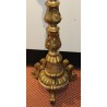 Large carved wooden candle holder, gilded