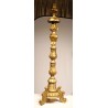 Large carved wooden candle holder, gilded