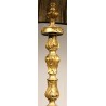 Large carved wooden candle holder, gilded