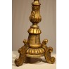 Large carved wooden candle holder, gilded