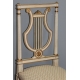 Paire de chaises lyre style Louis XVI laquées