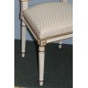 Paire de chaises lyre style Louis XVI laquées