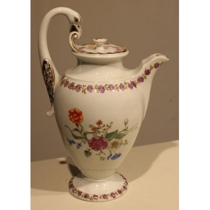 Cafetière de Meissen, anse cygne