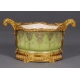 Coupe ovale en porcelaine verte