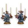 Paire de bougeoirs \"Couple de perroquets bleus\"