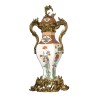 Vase couvert en porcelaine Grue et roseaux
