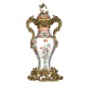 Vase couvert en porcelaine Grue et roseaux
