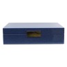 Box in blue and silver imitation stingray leather