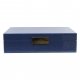 Box in imitation shagreen blue and silver