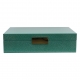 Box in imitation shagreen green and silver