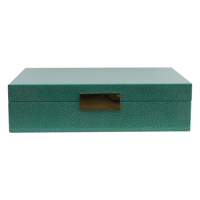 Box in imitation shagreen green and silver