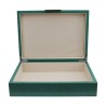 Box in green and silver imitation stingray leather