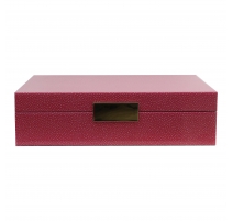 Box in imitation shagreen pink and golden