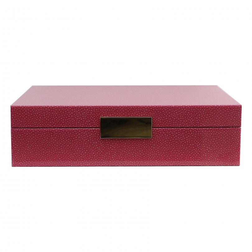 Box in imitation shagreen pink and golden
