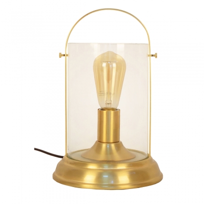 Lampe Loctudy aus vergoldetem metall und glaszylinder