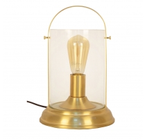 Lampe Loctudy aus vergoldetem metall und glaszylinder