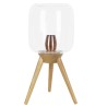 Lampe Filtone-L en bois et globe en verre