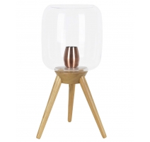 Lampe Filtone-L aus holz und glaszylinder