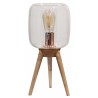 Lampe Filtone-L en bois et globe en verre