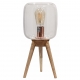 Lampe Filtone-L aus holz und glaszylinder