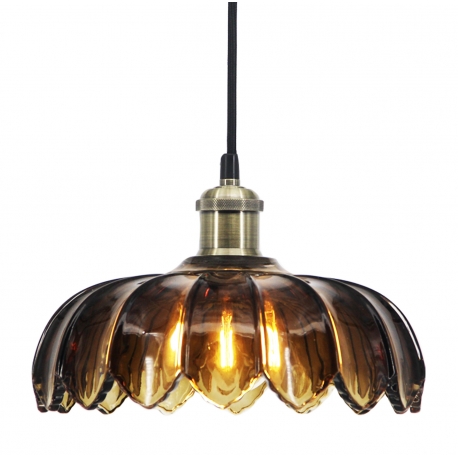 Suspension Pétale en verre fumé