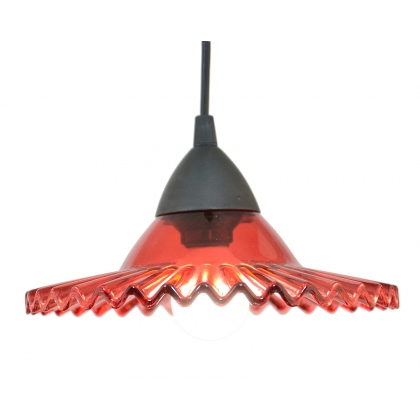 Suspension Pitine en verre rouge