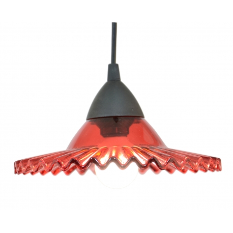 Suspension Pitine en verre rouge