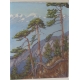 Tableau "Montagnes et arbres" signé F. BIRBAUM