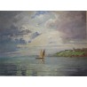 Tableau \"Collonge-Bellerive\" signé BAUDIT 1931