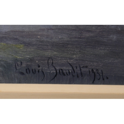 Tableau \"Collonge-Bellerive\" signé BAUDIT 1931