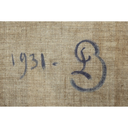 Tableau \"Collonge-Bellerive\" signé BAUDIT 1931