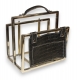 Porte-revues avec poche, noir façon croco