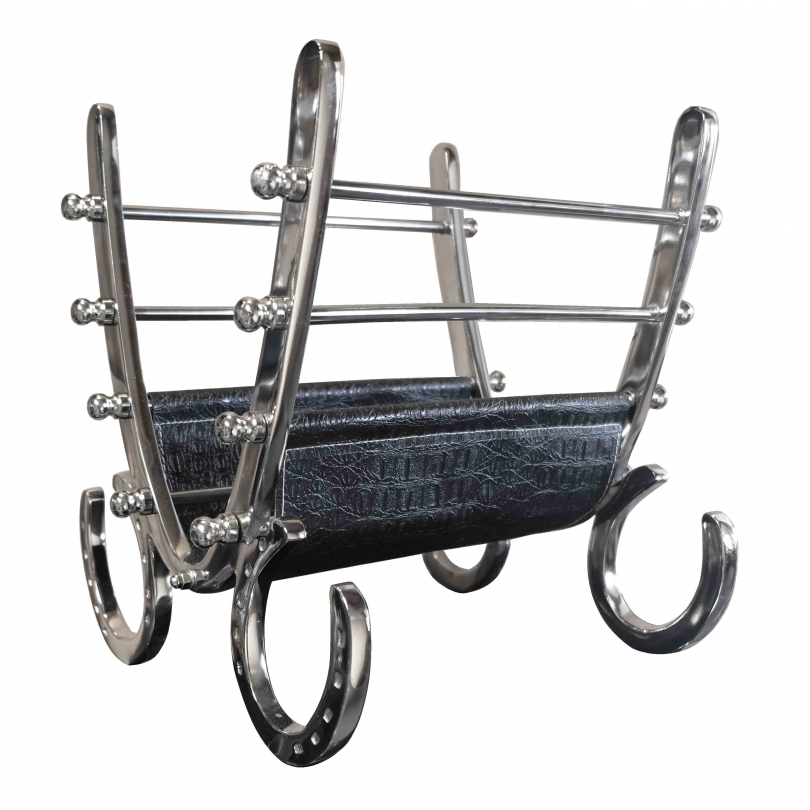 Porte-revues Fer à cheval silicuir noir