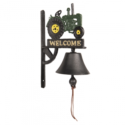 Cloche d\'entrée Tracteur polychrome en fonte